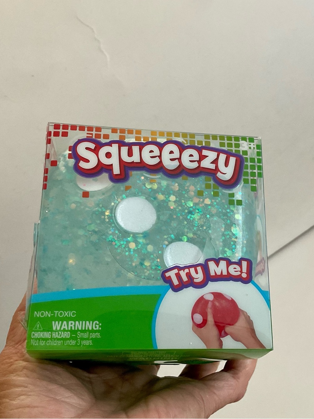 NEW Sunny Days Jumbo Squeezy Blue Sparkle Glitter Dice